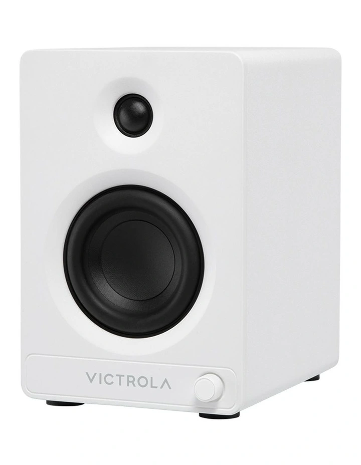 Automatic Turntable + Tempo Bookshelf Speakers Bundle in White image 2