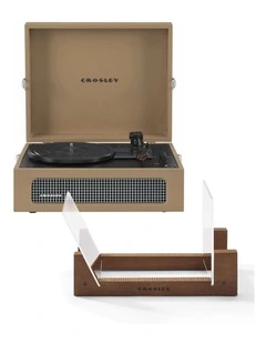 Voyager Bluetooth Portable Turntable + Bundled in Tan