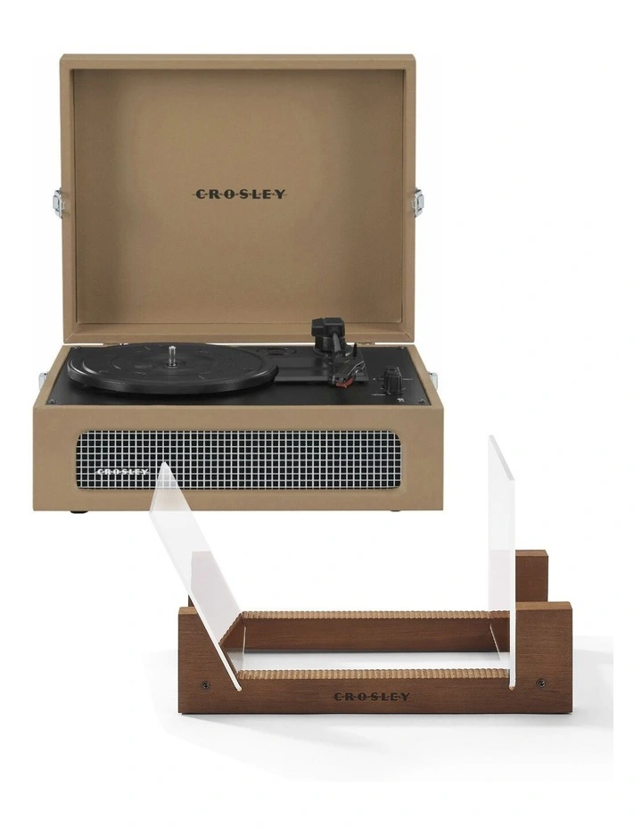 Voyager Bluetooth Portable Turntable + Bundled in Tan image 1