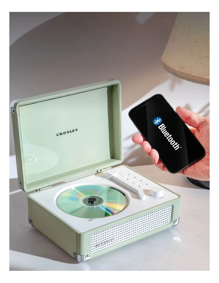 Cruiser Portable Retro Cd Player With Stereo Bluetooth FM Radio Speakers in Mint image 6