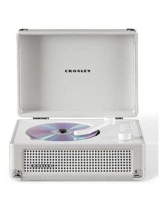 Cruiser Portable Retro Cd Player With Stereo Bluetooth FM Radio Speakers in White Sands