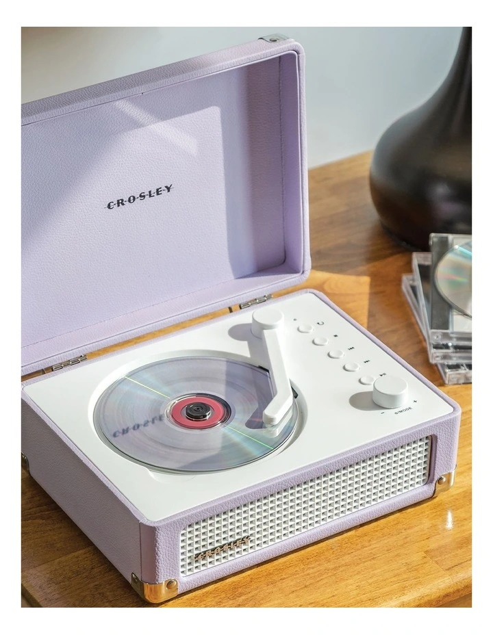 Cruiser Portable Retro Cd Player With Stereo Bluetooth FM Radio Speakers in Lavender image 5