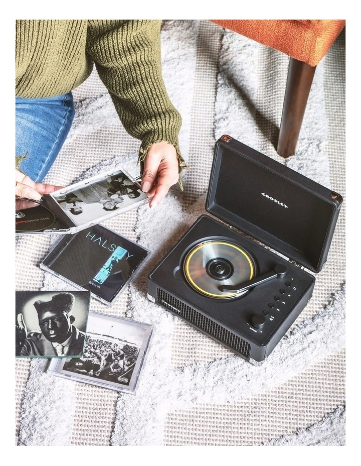 Cruiser Portable Retro Cd Player With Stereo Bluetooth FM Radio Speakers in Black image 6