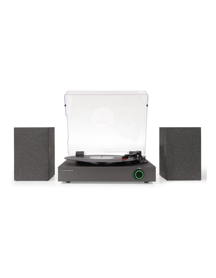 Zane Matching Stereo Speakers 3-Speed Bluetooth Vinyl Record Player Turntable image 2