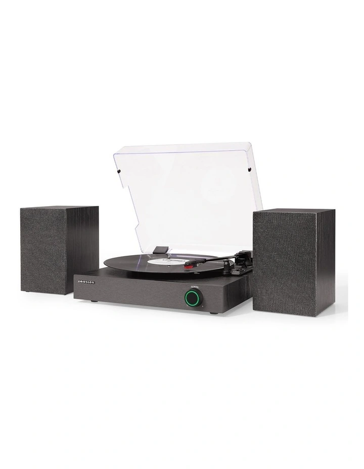 Zane Matching Stereo Speakers 3-Speed Bluetooth Vinyl Record Player Turntable image 3