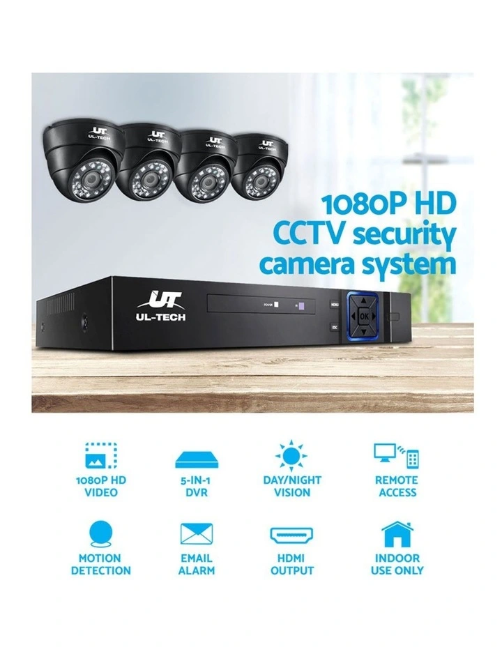 1080P Security System 4CH DVR With 4 CCTV Camera image 5