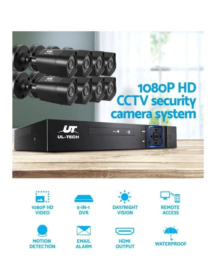Security Camera System 8CH DVR With 1080P 8 CCTV Square Cameras image 5
