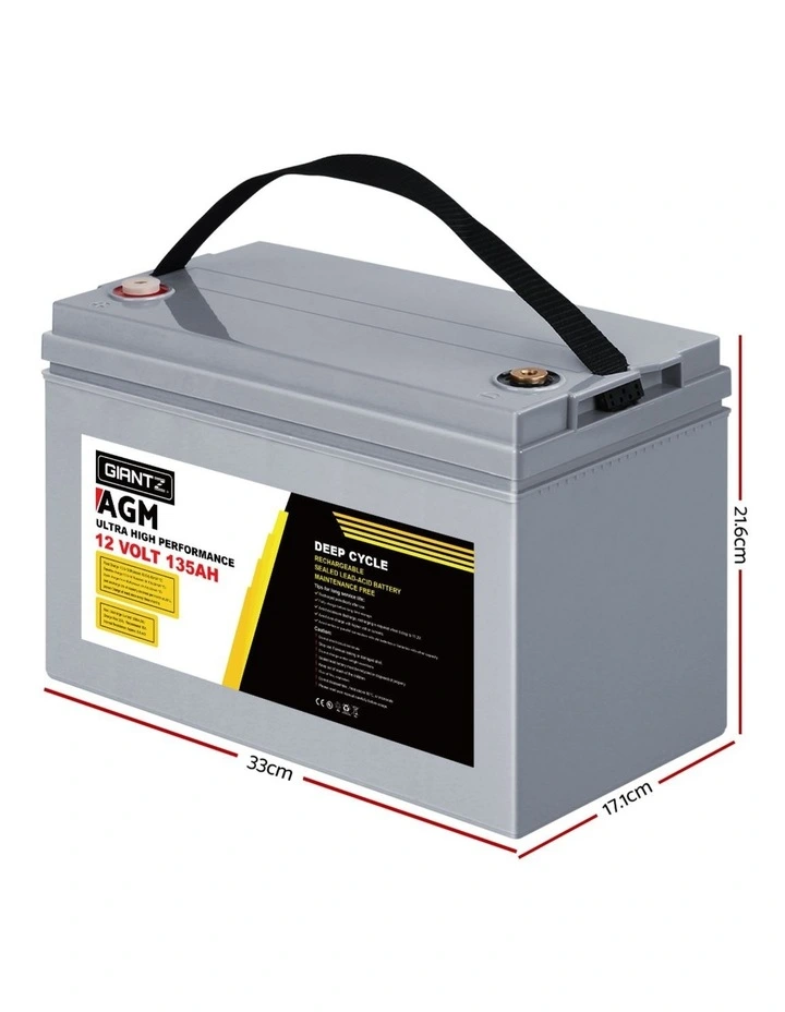 Portable Solar Caravan Camping AGM 12V 135Ah Deep Cycle Battery Box image 2