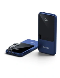 Multi-functional Portable Built-In Cable 10000mAh Powerbank in Blue