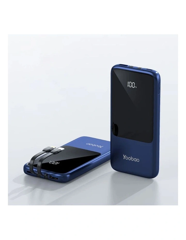 Multi-functional Portable Built-In Cable 10000mAh Powerbank in Blue image 2