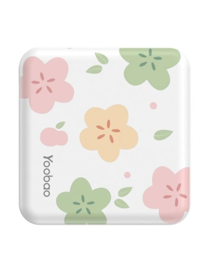 Mini Cube Dual Output Power Bank 10000mAh in White Blossom image 1