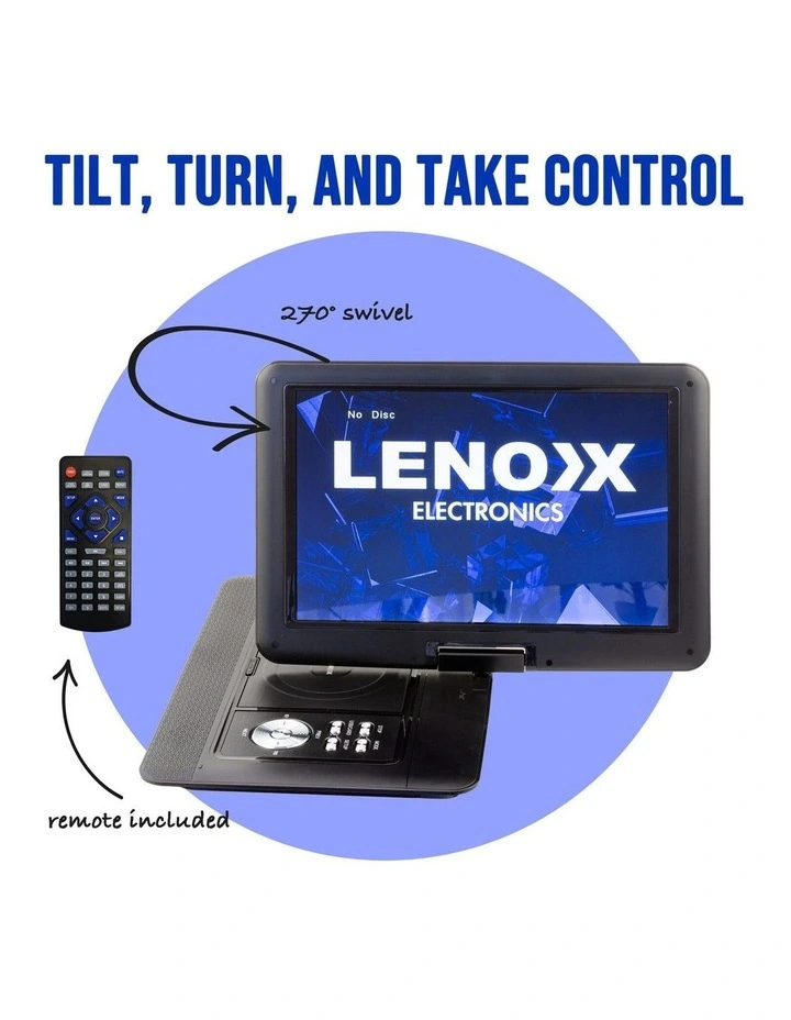 15.4 Swivel & Screen, Rechargeable Entertainment Portable Dvd Player in Black image 5