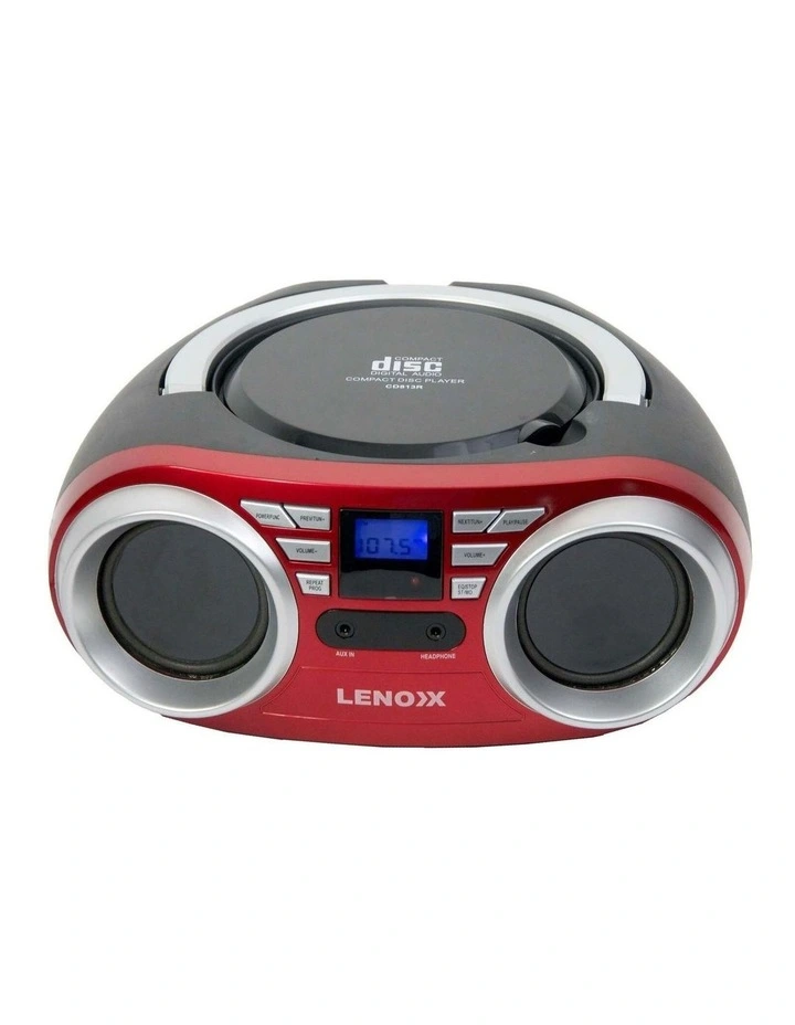 Portable In Speaker With FM Radio & AUX Cd Player 4W in Red image 1