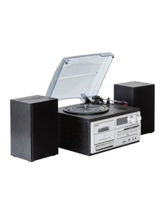 Audio Home Entertainment System Turntable in Black