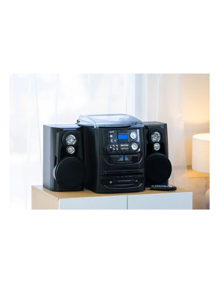Hi-fi Turntable Vinyl LP/ 3 CD Player/ Dual Cassette Recorder/ AM/ FM in Black image 2