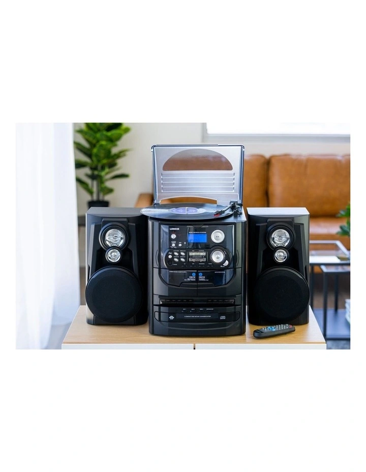 Hi-fi Turntable Vinyl LP/ 3 CD Player/ Dual Cassette Recorder/ AM/ FM in Black image 4