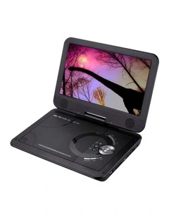Portable  With 270-Degrees Swivel-Screen & Rechargeable DVD Player 10.1Inch in Black