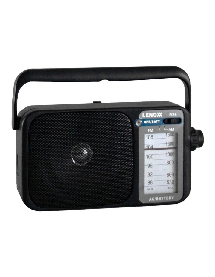 Battery Operated, With Bandwidth AM/FM Mantle Radio 540-1600 in Black image 2