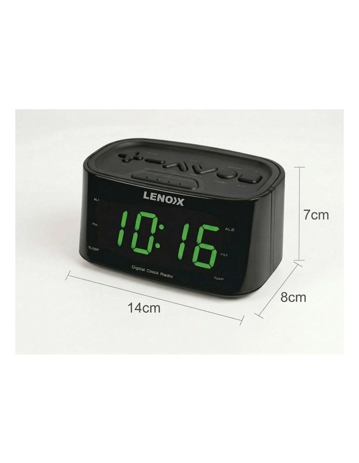 Smartphone-Charging Alarm Clock & FM Radio With USB Port in Black image 3
