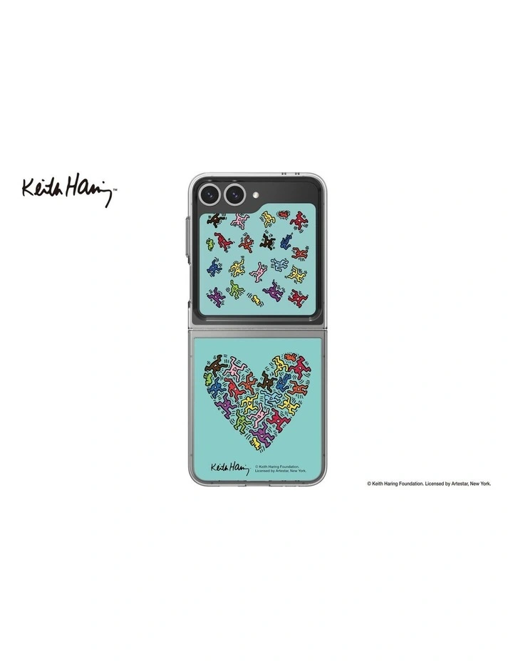 Keith Haring Love Flipsuit Case Insert for Galaxy Z Flip7 FE / Flip6 in Blue image 1