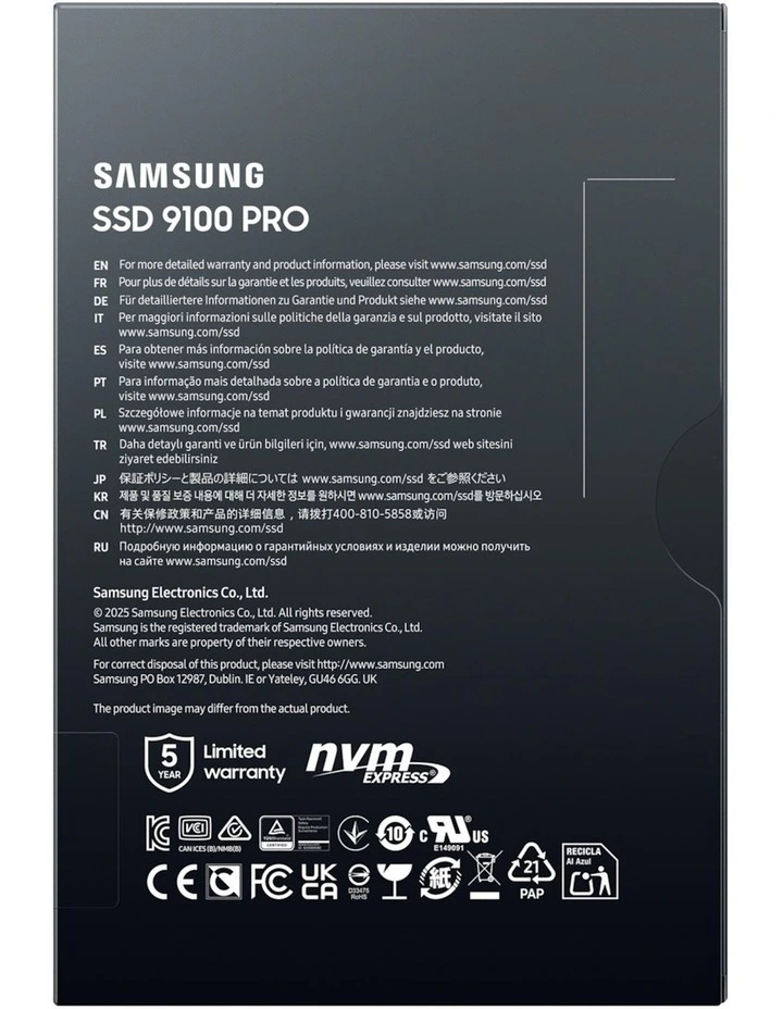 9100 PRO PCIe 5.0 NVMe M.2 SSD (8TB) in Black image 6