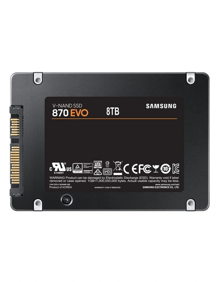 Samsung 870 EVO SATA III 2.5 inch SSD 8TB in Black image 2