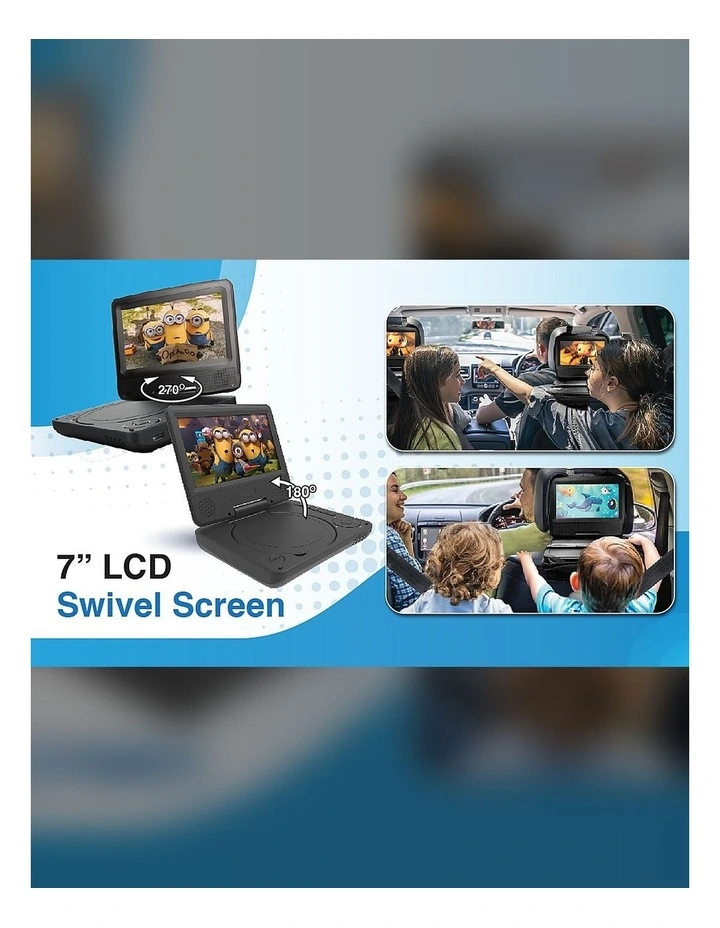Laser Portable DVD Player With 7 Inch Swivel Screen DVD-PT-7D image 4