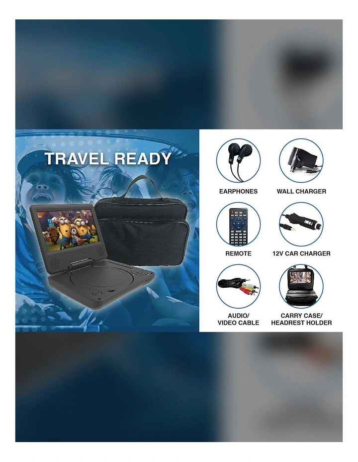Laser Portable DVD Player With 7 Inch Swivel Screen DVD-PT-7D image 7