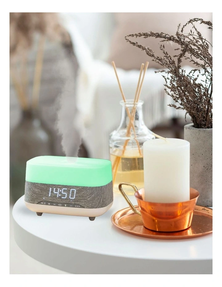 Laser Aroma Diffuser Clock with Bluetooth Speaker and Light AO-ADSP-924 image 2
