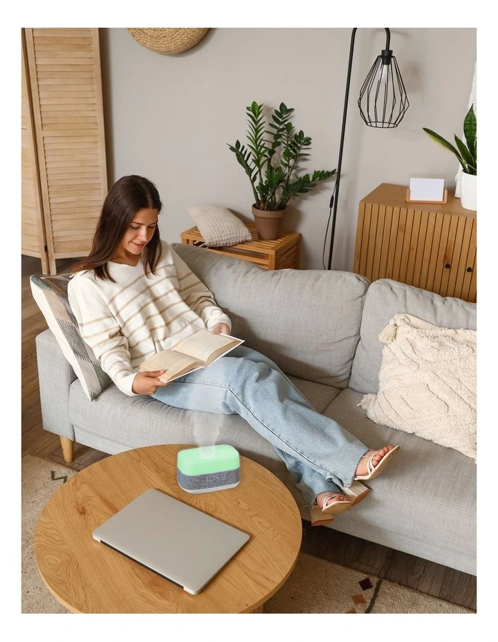 Laser Aroma Diffuser Clock with Bluetooth Speaker and Light AO-ADSP-924 image 4