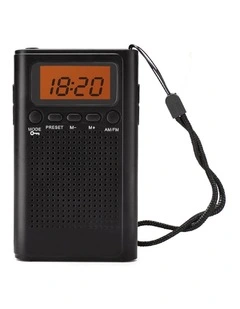 Laser Pocket AM FM Radio with LCD Display and Speaker SPK-PR1552