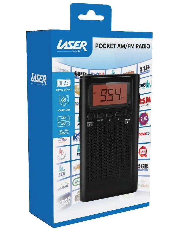 Laser Pocket AM FM Radio with LCD Display and Speaker SPK-PR1552 image 5