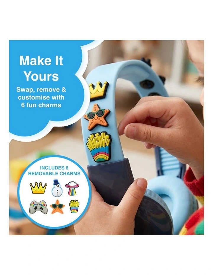 Laser Kids Wired Headphones With Customisable Charms HP-KW26BL-001 image 3