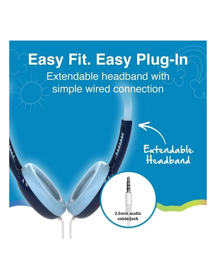 Laser Kids Wired Headphones With Customisable Charms HP-KW26BL-001 image 5