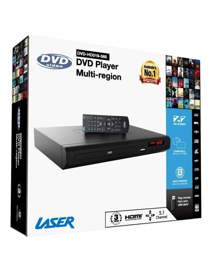 Laser Multi-Region DVD Player HDMI USB DVD-HD019-568 image 2