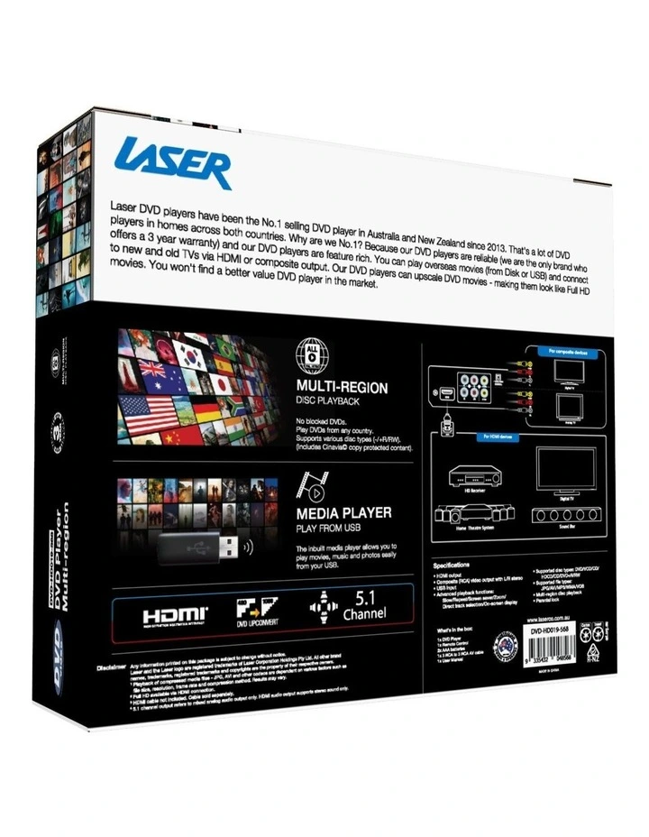 Laser Multi-Region DVD Player HDMI USB DVD-HD019-568 image 3