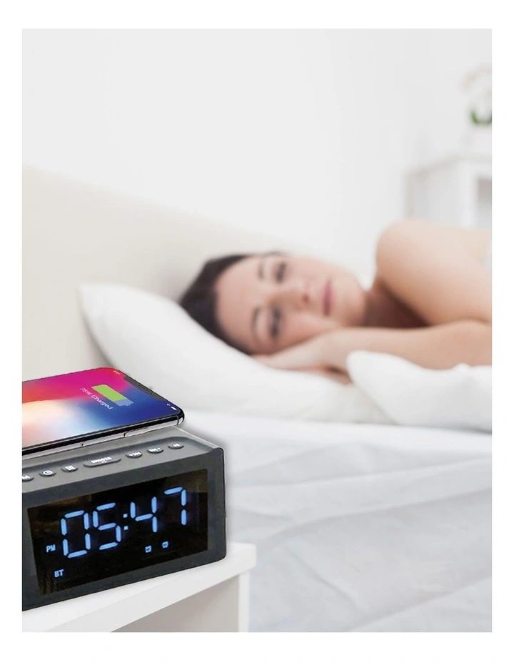 Laser Wireless Charging Alarm Clock with Bluetooth and FM Radio SPK-WCALC-118 image 3