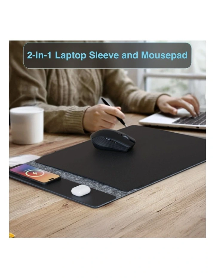 Laser Wireless Charging Laptop Sleeve and Mousepad 16 Inch WC-S16B-839 image 3