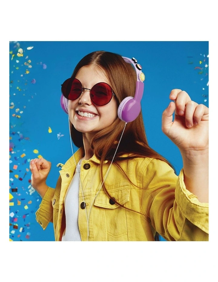Laser Kids Wired Headphones With Customisable Charms HP-KW26PK-018 image 7