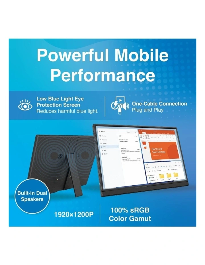 Laser 14 Inch USB-C Portable Monitor With Mini HDMI PC-14PTMB-004 image 2