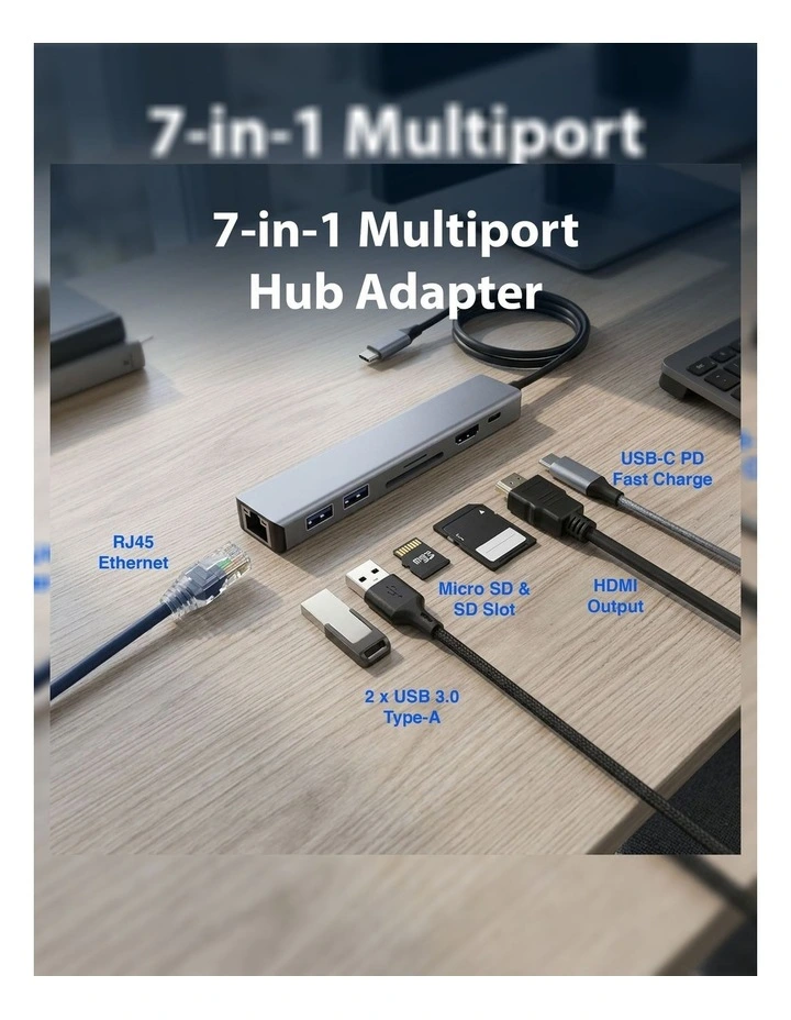 Laser USB-C Multiport Hub with 4K HDMI Ethernet and 100W PD image 2