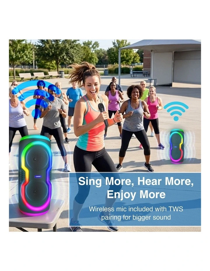 Laser Bluetooth RGB Party Speaker With Microphone SP-RG60BK-032 image 2