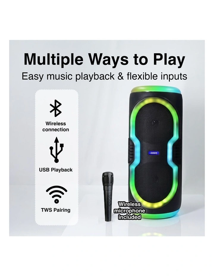 Laser Bluetooth RGB Party Speaker With Microphone SP-RG60BK-032 image 4