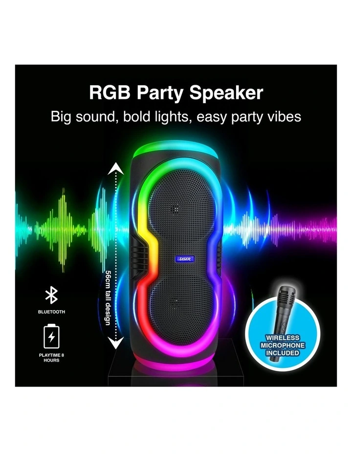 Laser Bluetooth RGB Party Speaker With Microphone SP-RG60BK-032 image 5