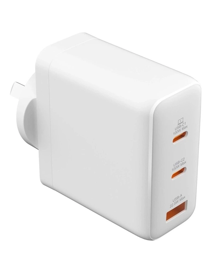 Monster 120W GaN USB-C/A Port Wall Charger - White image 1