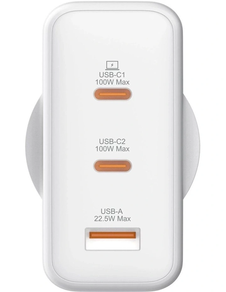 Monster 120W GaN USB-C/A Port Wall Charger - White image 2
