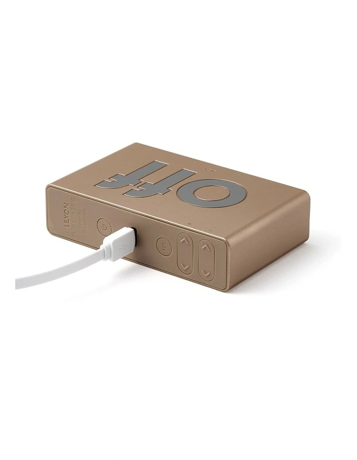 Flip Classic Reversible Alarm Clock - Gold image 3