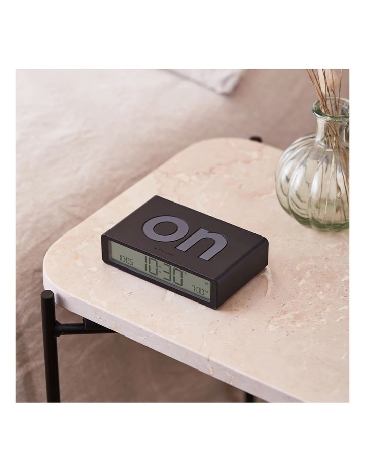 Flip Classic Reversible Alarm Clock - Black image 4