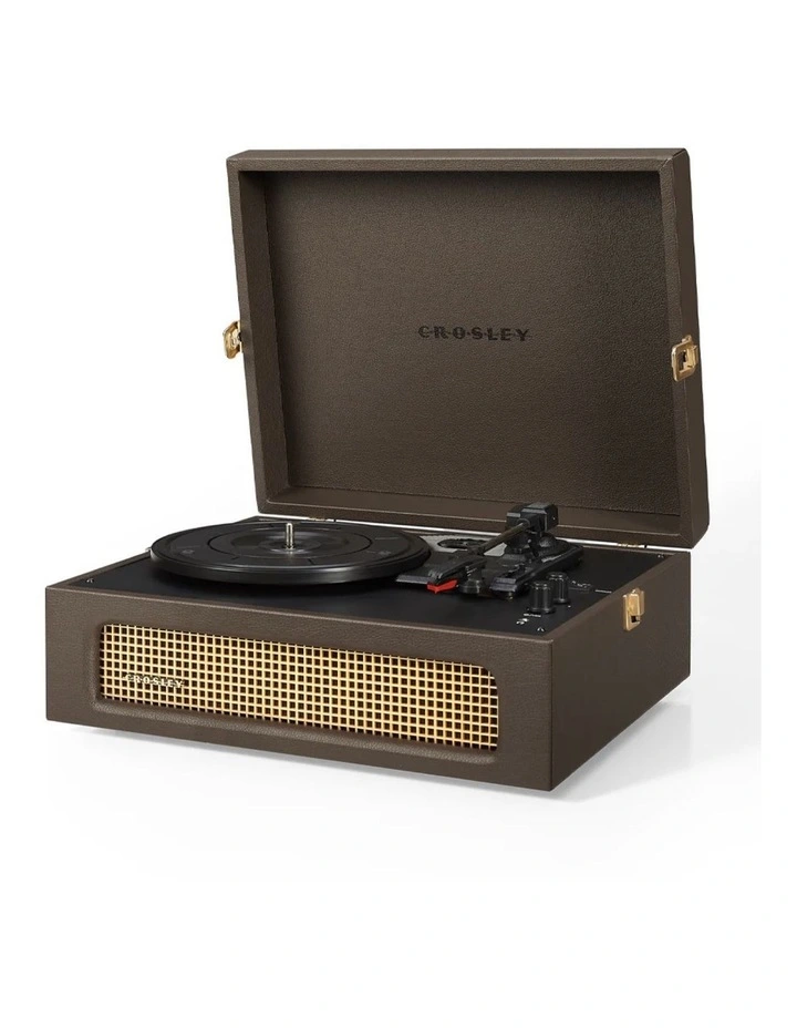 Voyager Bluetooth Portable Turntable - Cocoa Bundled Crosley Record Storage Display Stand image 3