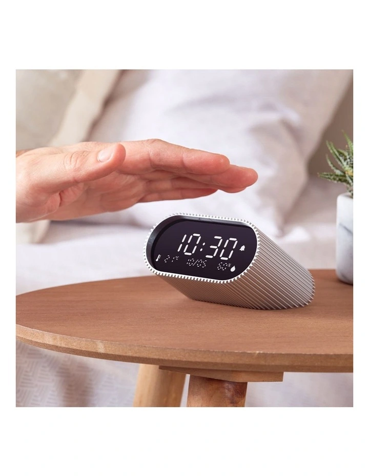 Ray Clock Lcd Alarm Clock With Temperature / Humidity Display - Alu Polish image 4